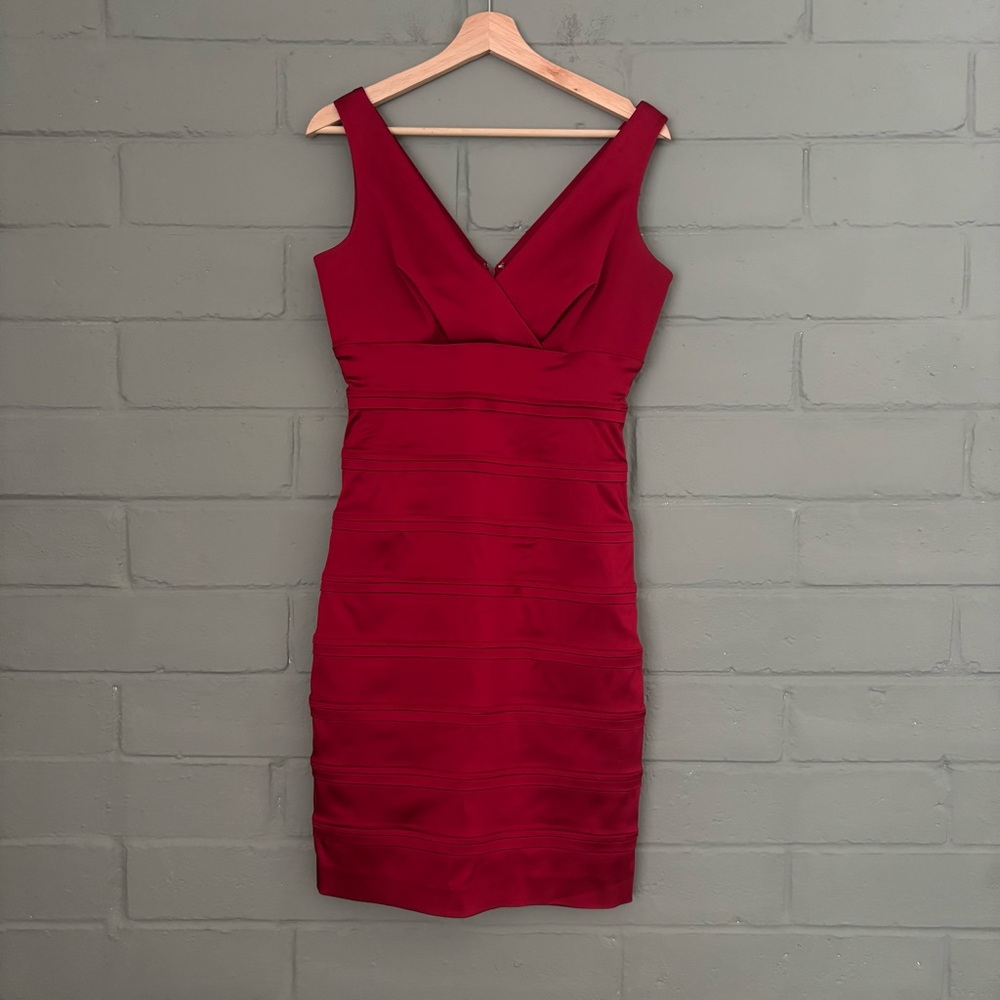Calvin Klein Red Sleeveless Sheath Midi Dress Women’s Size 4 - Picture 2 of 11